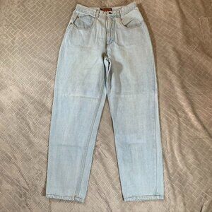 Bonjour Womens 10 Denim Jeans Blue Mom Tapered Leg High Rise Light Wash Vintage